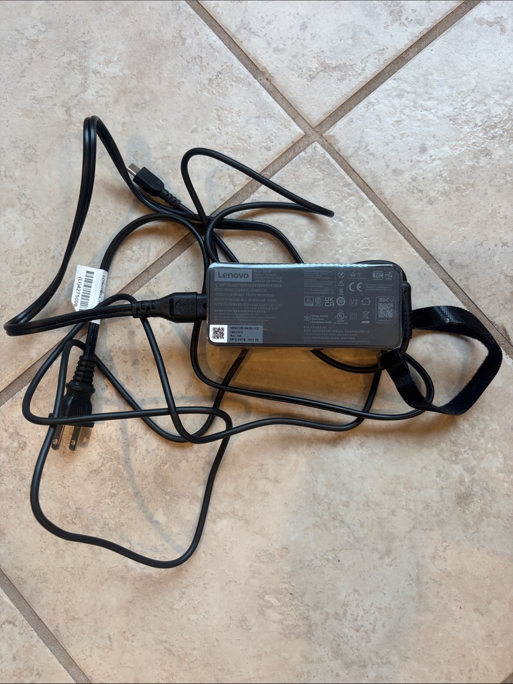 Lenovo Black AC Power Adapter for Tablets & Laptops